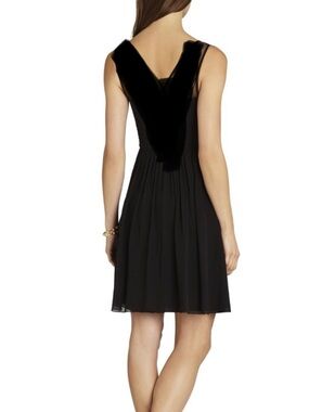 Black V-Neck Chiffon Skater Dress - Classic Women's Dress